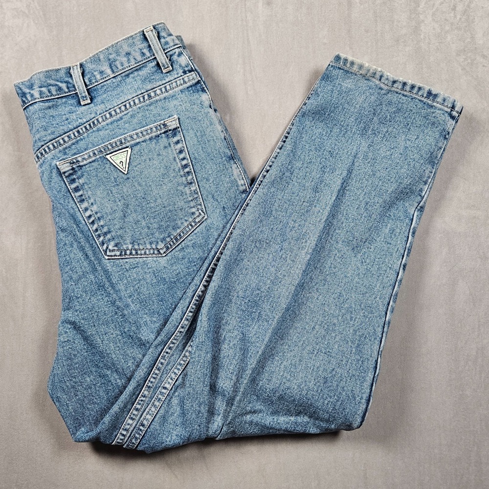 Vintage Guess Jeans Mens 40 (Fits 38x30) Light Wash Relaxed Made In USA 90s